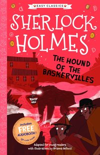 Omslag: The Hound of the Baskervilles (lättläst) (med bonusmaterial)