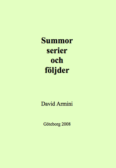 Summor, serier och f�ljder (inbunden)