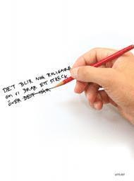 Det blir nog roligare om vi drar ett streck �ver det h�r (kartonnage)