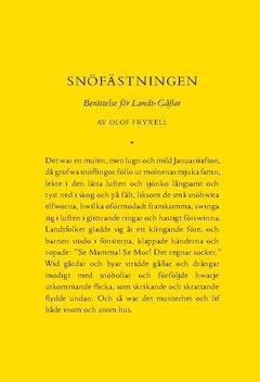 Snfstningen. Berttelse fr Landt-Gar (pocket)