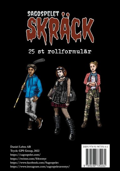 Sagospelet Skr�ck. 25 st rollformul�r (h�ftad)