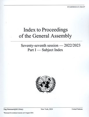 Index to Proceedings of the General Assembly 2022/2023 (inbunden)