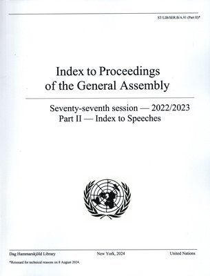 Index to Proceedings of the General Assembly 2022/2023 (inbunden)