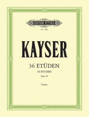 36 Studies Op. 20 for Violin: Edition by Hans Sitt (inbunden)
