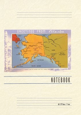 Vintage Lined Notebook Greetings from Alaska, Map (inbunden)