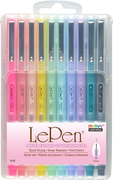 Fiberspetspenna Marvy Le Pen Pastel 10 f&auml;rger