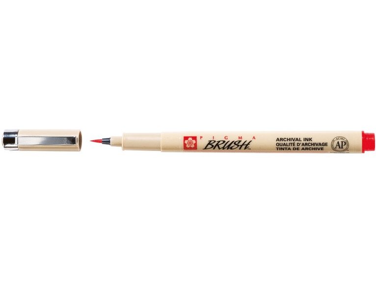 Tuschpenna Pigma Brush röd, Övrigt