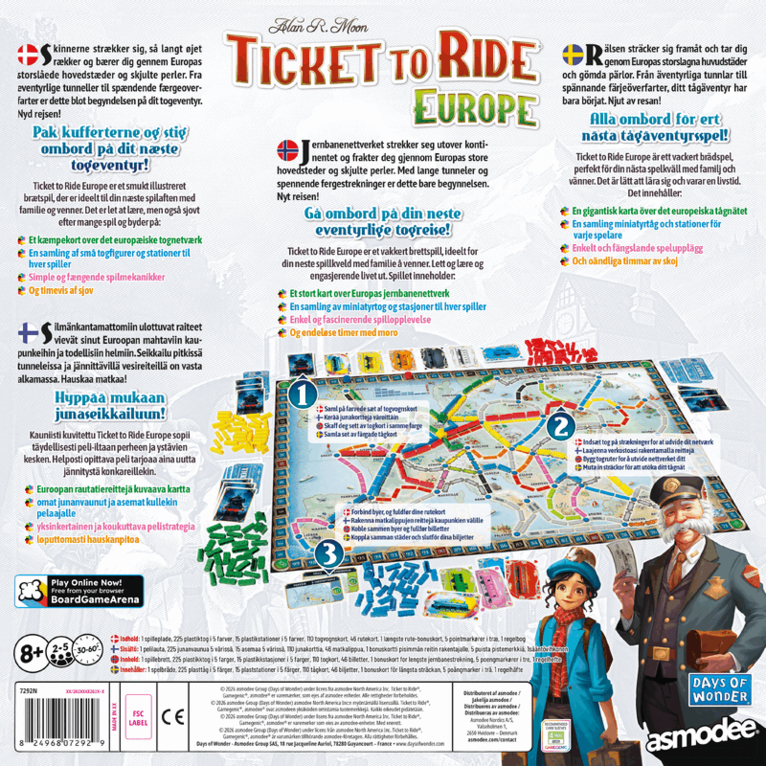 Ticket to ride Europe Refresh (Nordic), Övrigt