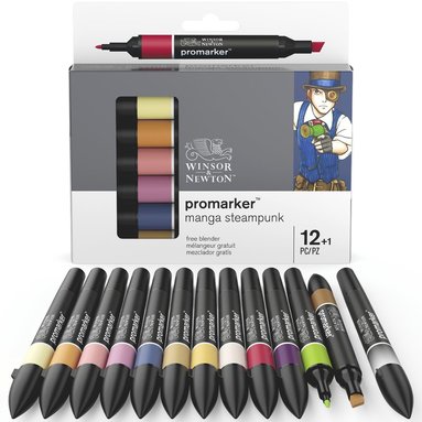 Tuschpenna Promarker 12+1st Manga Steampunk