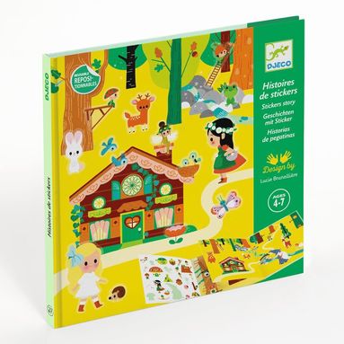 Klistermärken 50-pack Sagornas Skog med Bakgrundsark Djeco