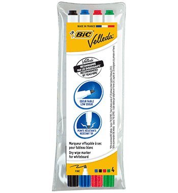 Whiteboardpenna Bic Velleda 4 f&auml;rger