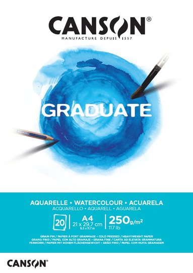 Akvarellblock A4 Graduate Aquarelle 250g 20 ark, Övrigt