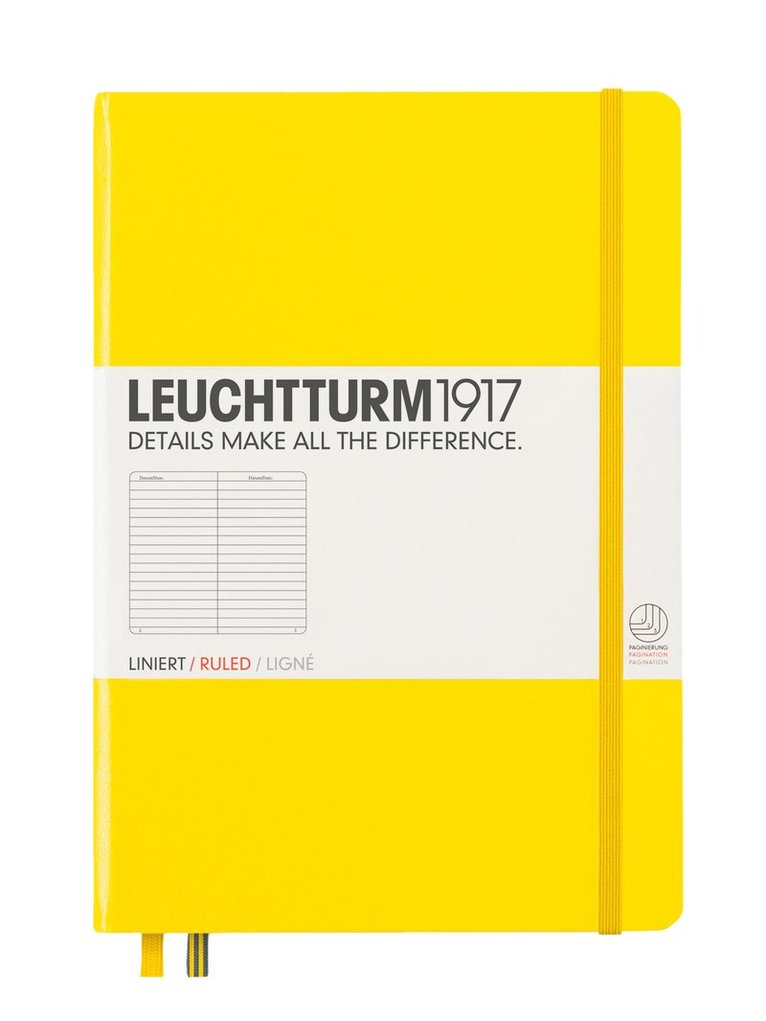 Anteckningsbok A5 Leuchtturm1917 linjerad Lemon, Övrigt