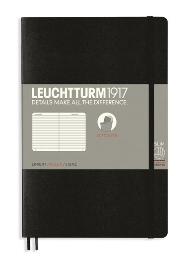 Anteckningsbok B6 Leuchtturm1917 linjerad mjuk Black, Övrigt