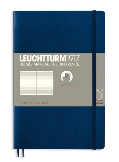 Anteckningsbok B6 Leuchtturm1917 linjerad mjuk pärm mörkblå
