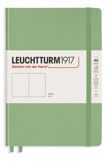 Anteckningsbok A5 Leuchtturm1917 olinjerad Sage, Övrigt