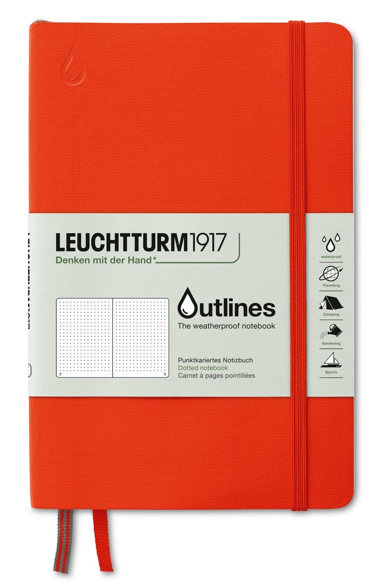 Anteckningsbok B6 Leuchtturm1917 Outlines dotted Signal Orange, Övrigt. Tillgänglighet: Lägg i varukorg
