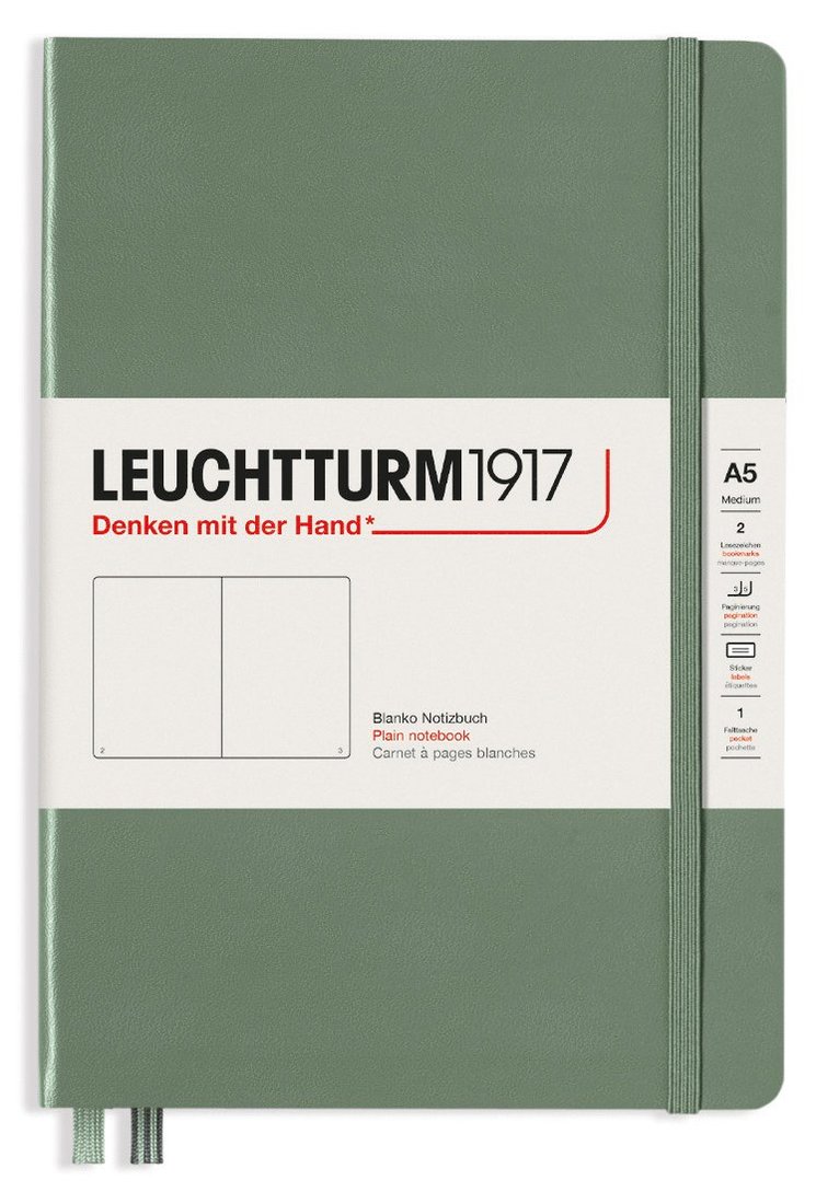 Anteckningsbok A5 Leuchtturm1917 olinjerad Olive, Övrigt
