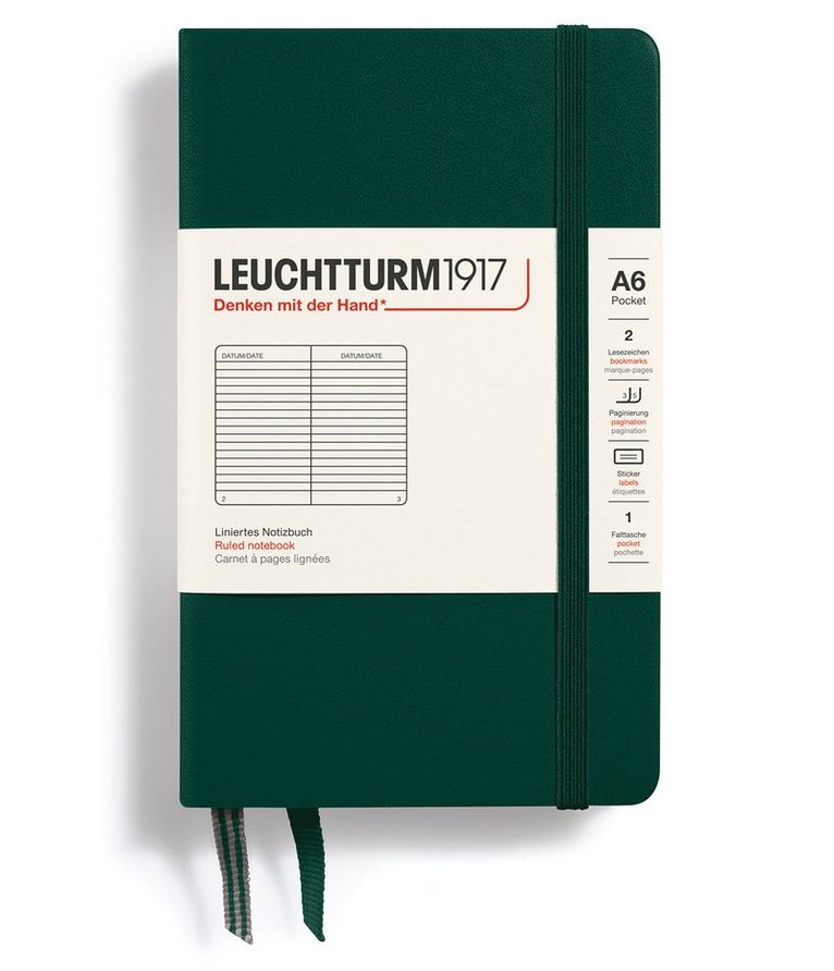 Anteckningsbok A6 Leuchtturm1917 linjerad Forest Green, Övrigt. Tillgänglighet: Tillfälligt slut