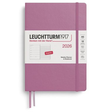 Kalender 2026 A5 Weekly Planner & Notebook Dusty Rose