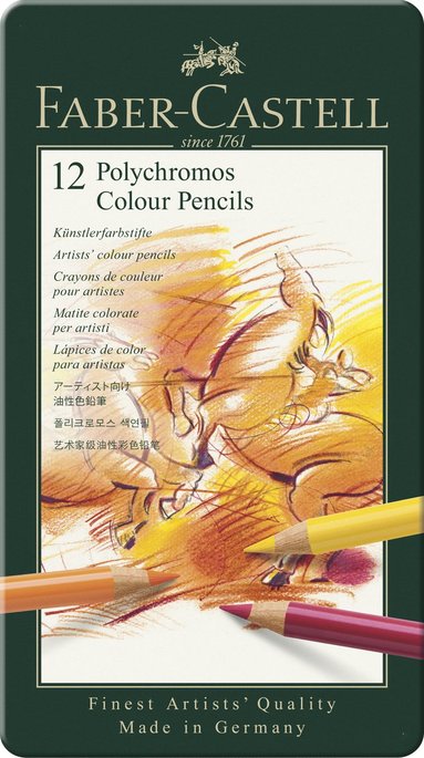 Färgpennor Polychromos Metalletui 12-pack Faber-Castell