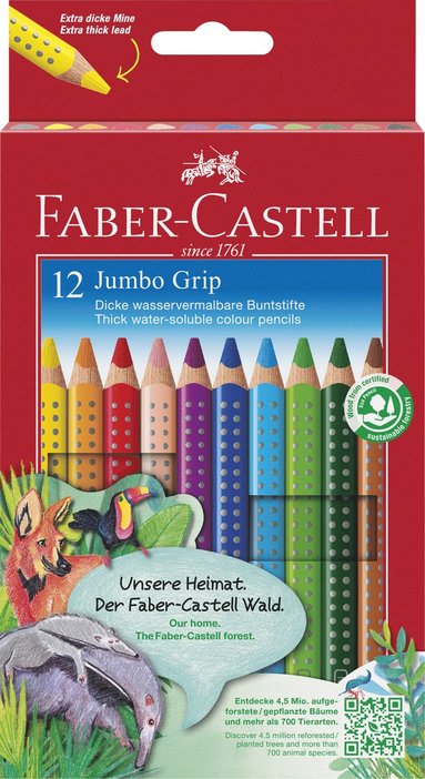 Färgpenna Faber-Castell Jumbo Grip 12 färger, Övrigt