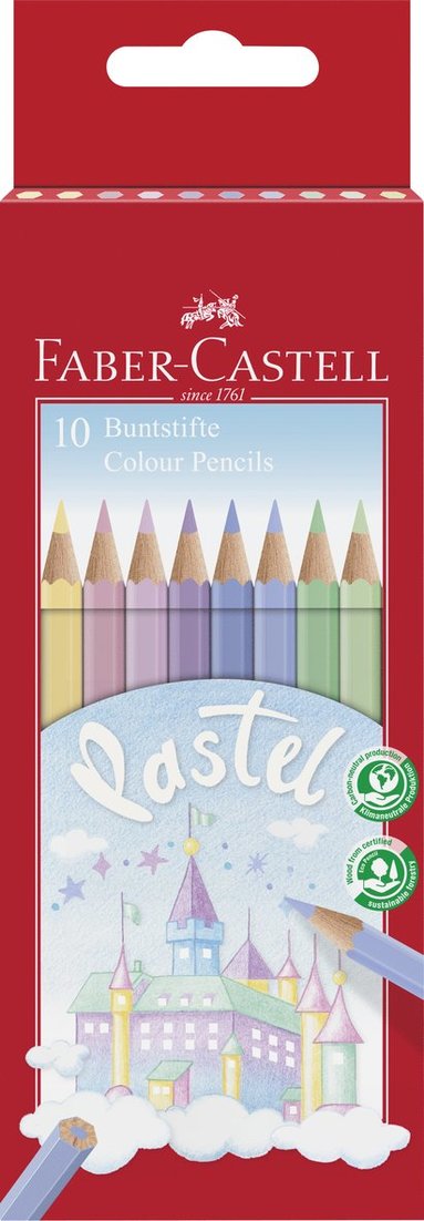 F&auml;rgpenna Faber-Castell Pastell 10 f&auml;rger