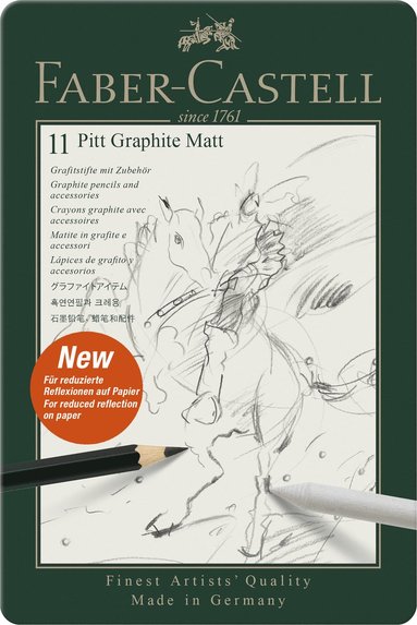 Grafitpenna Faber-Castell PITT Graphite Matt 11 delar i metalletui