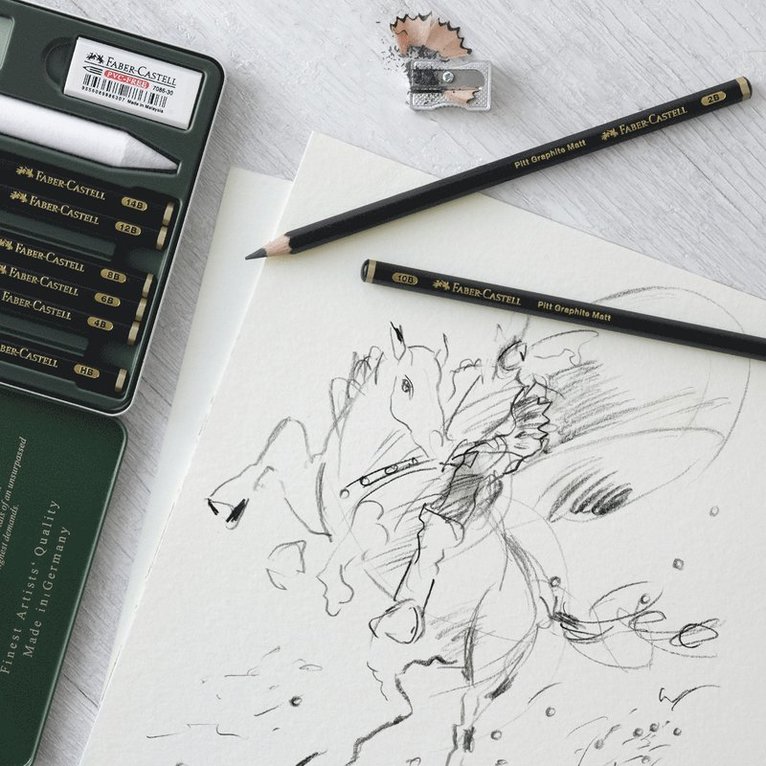 Grafitpenna Faber-Castell PITT Graphite Matt 11 delar i metalletui, Övrigt