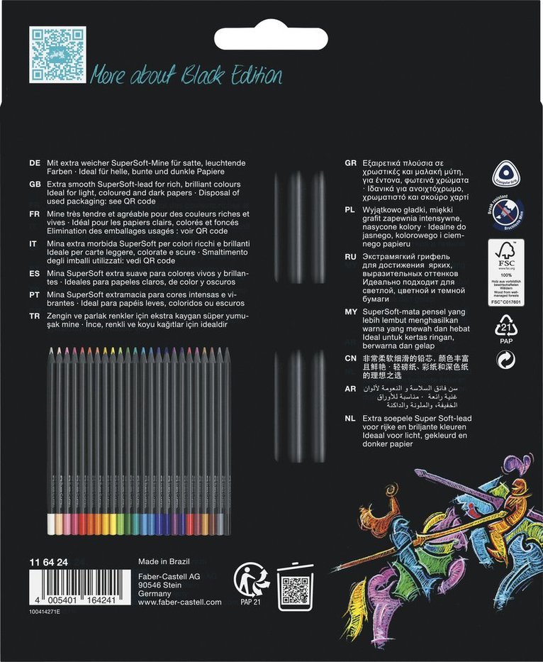 Färgpenna Faber-Castell Black Edition 24 färger, Övrigt