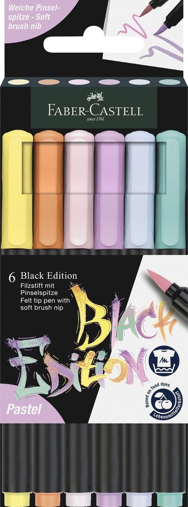Black Edition Penselpennor Pastell 6-pack, Faber-Castell