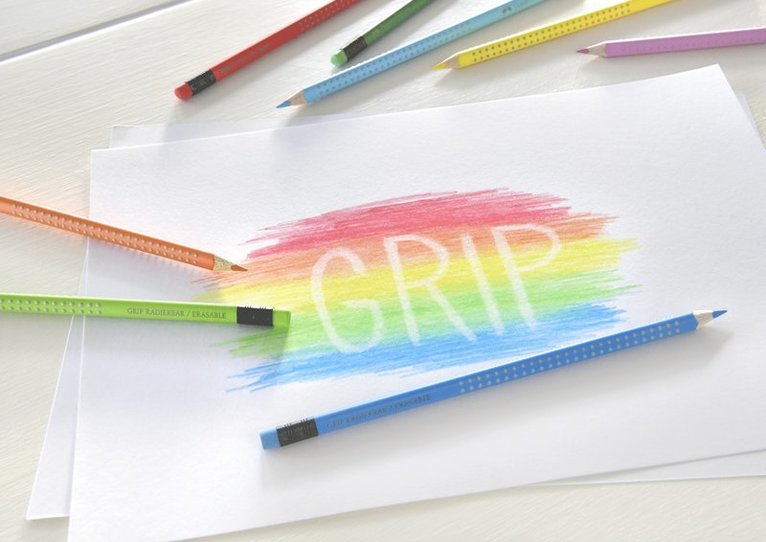 Färgpenna Faber-Castell Colour Grip raderbar 10 pennor, Övrigt