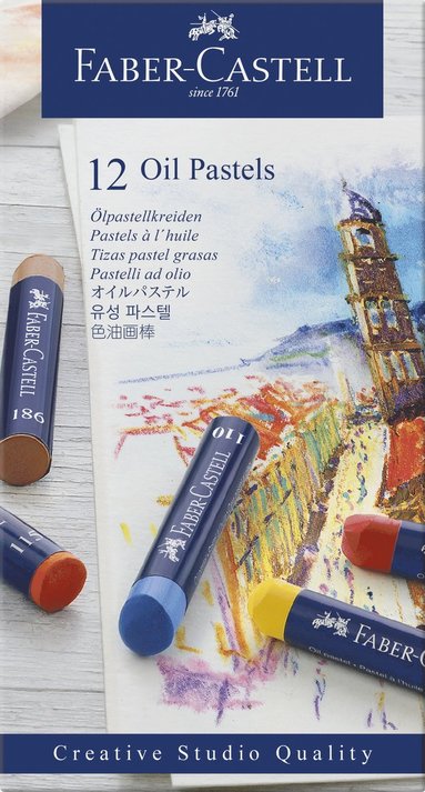 Oljepastellkritor Faber-Castell Creative Studio 12 f&auml;rger