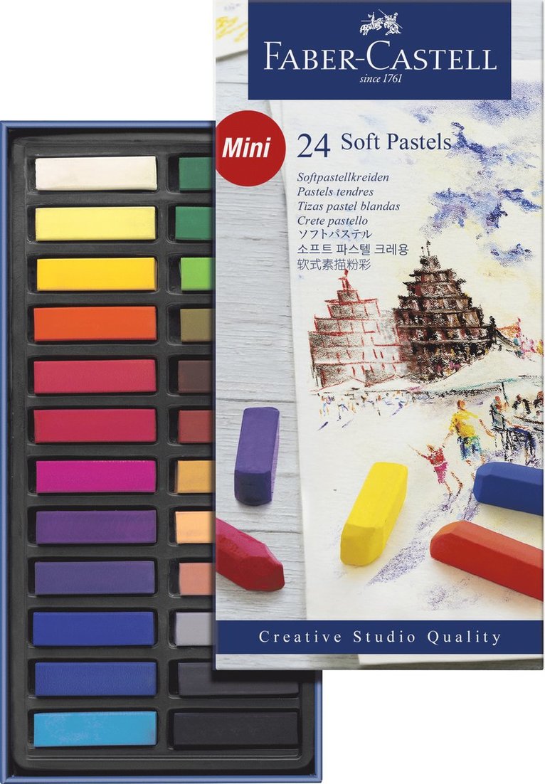 Torrpastellkrita Faber-Castell Creative halvlängd 24 färger, Övrigt