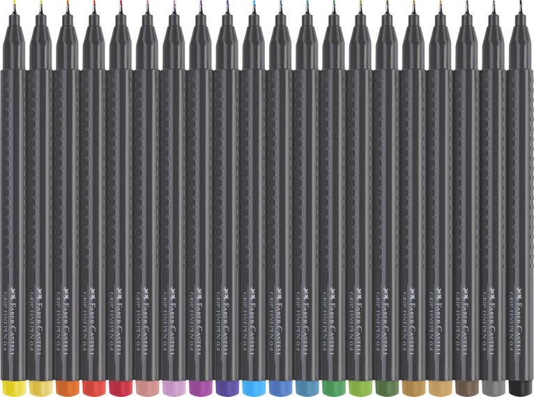 Fiberspetspenna Faber-Castell Grip Finepen 20 färger, Övrigt
