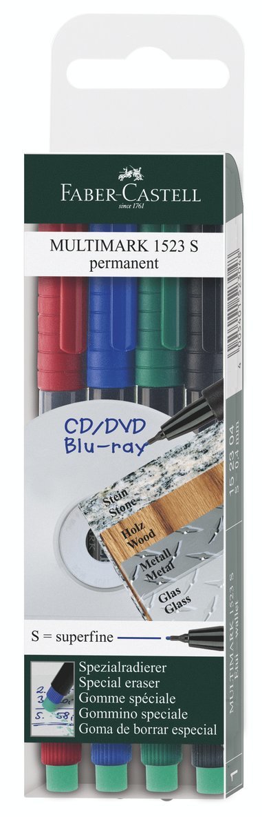 Märkpenna Faber-Castell Multimark OH Superfine 4 färger
