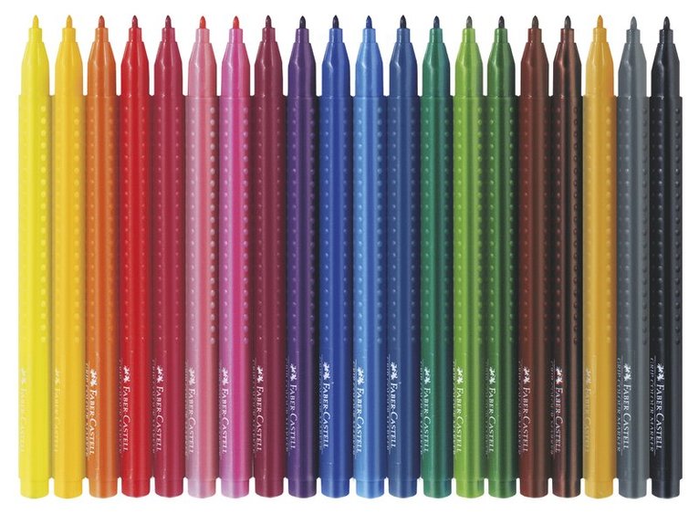 Fiberspetspenna Faber-Castell Grip Color 20 färger, Övrigt