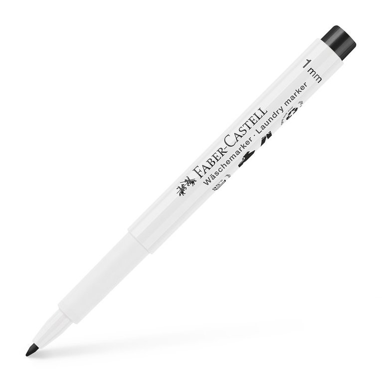 Tvättpenna Faber-Castell textil rund spets svart, Övrigt