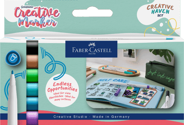 Tuschpenna Faber-Castell Goldfaber Creative Marker 1,5 - Creative Haven 6 färger, Övrigt