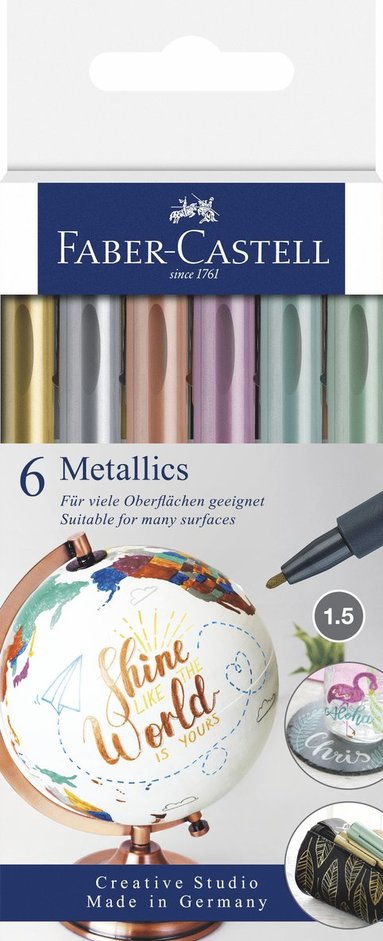 Fiberspetspenna Faber-Castell Metallics 6-pack