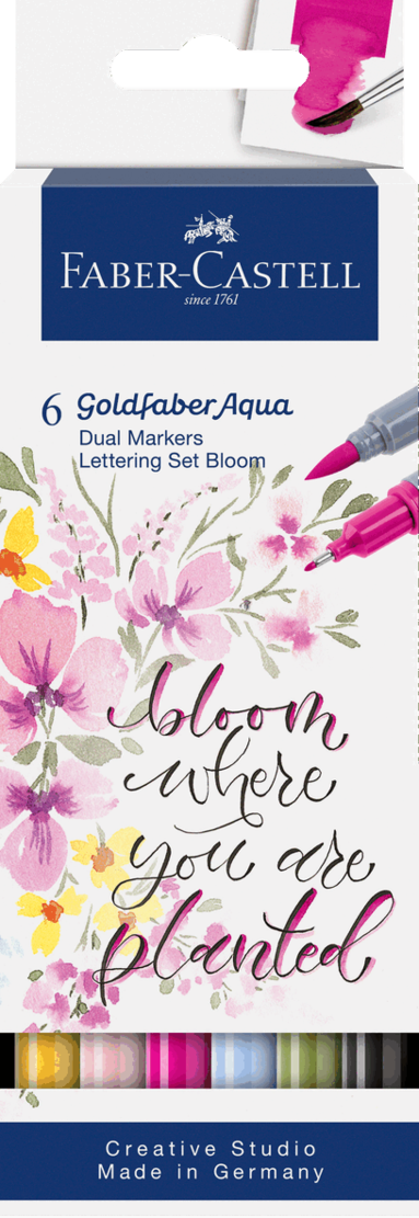 Tuschpenna Faber-Castell Goldfaber Aqua Dual Marker Lettering set Bloom 6 f&auml;rger