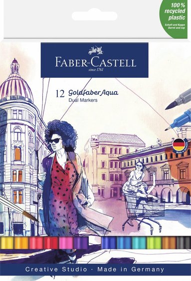Tuschpenna Faber-Castell Goldfaber Aqua Dual Marker 12-pack
