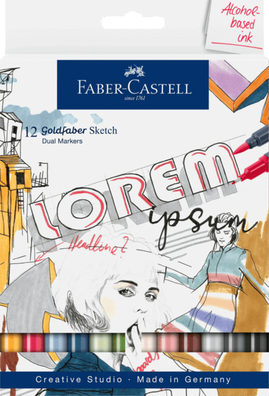 Tuschpenna Faber-Castell Goldfaber Sketch Marker 12 färger