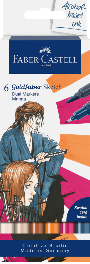 Tuschpenna Faber-Castell Goldfaber Sketch Marker Manga 6 f&auml;rger