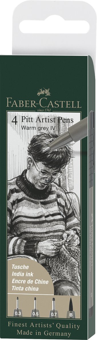 Tuschpenna Faber-Castell PITT Artist Pen 4-pack 273 gr&aring;