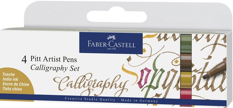 Kalligrafipenna Faber-Castell Pitt Artist Pen Calligraphy 4-pack, Övrigt