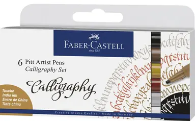 Kalligrafipenna Faber-Castell Pitt Artist Pen Calligraphy 6-pack