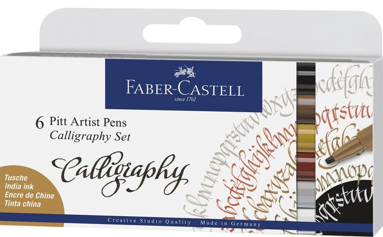 Kalligrafipenna Faber-Castell Pitt Artist Pen Calligraphy 6-pack, Övrigt