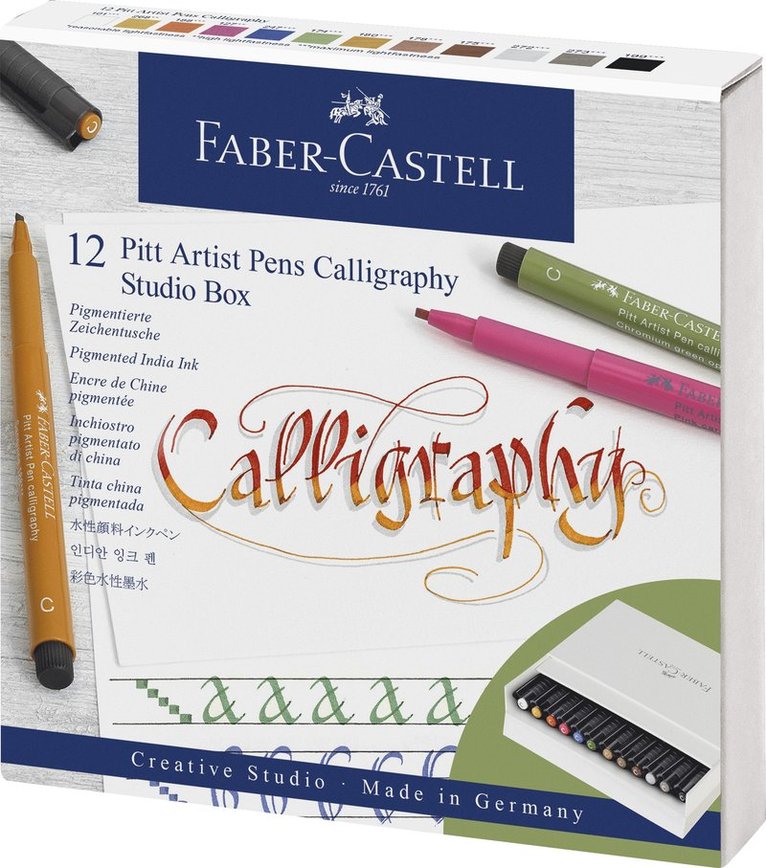 Kalligrafipenna Faber-Castell Pitt Artist Pen Calligraphy 12 färger, Övrigt