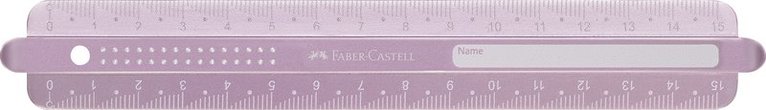 Linjal 15cm Faber-Castell Anti-break lila, rosa, turkos, Övrigt